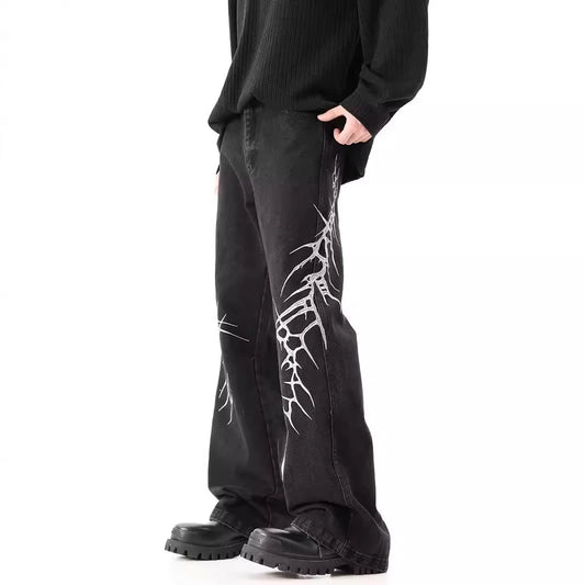 Heavy Embroidery Loose Straight Y2K Jeans