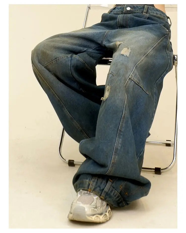 Trendy Loose Retro Wide Leg Jeans