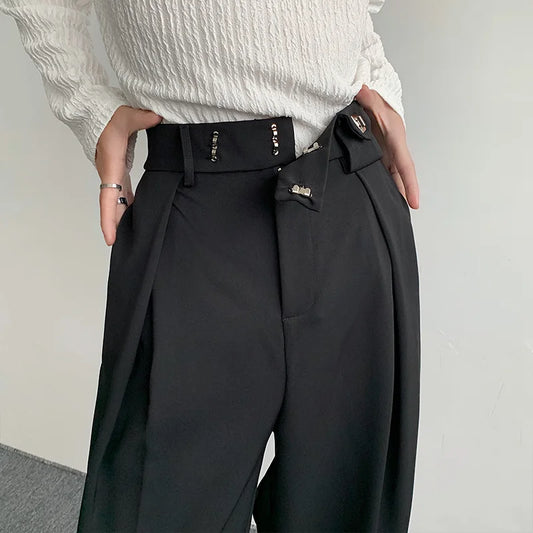 Stylish Black Wide Leg Dress Pants