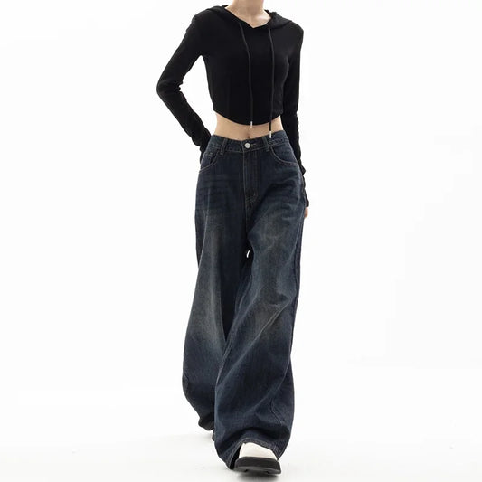 Vintage High Waist Loose Wide Jeans