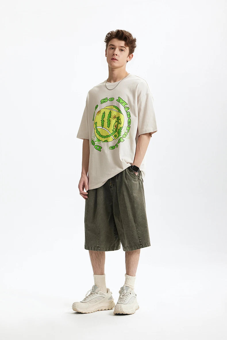 Vintage Graphic Cotton Tennis T-Shirt