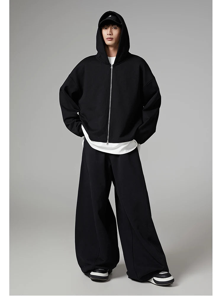 Black Flowy Baggy Wide Leg Pants