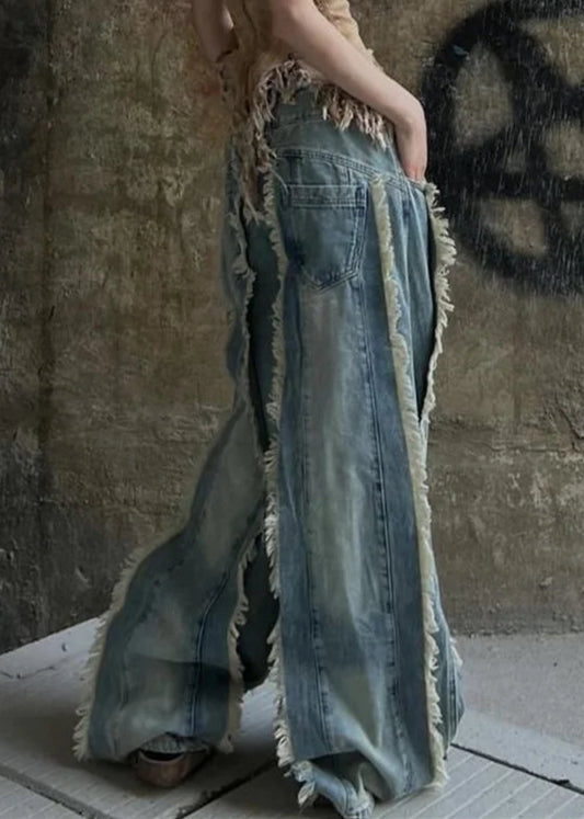 Soft Denim High Waist Wide Jeans