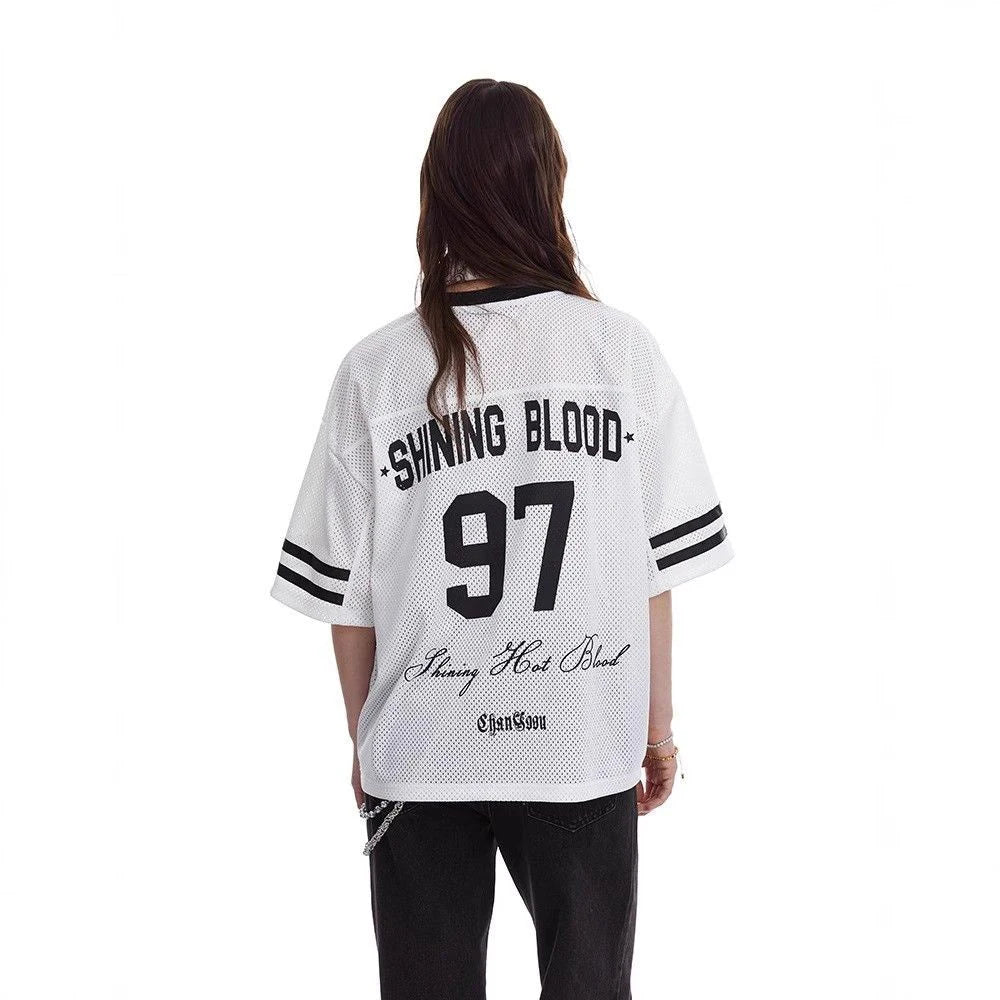 Breathable Retro Mesh Sports  T-Shirt