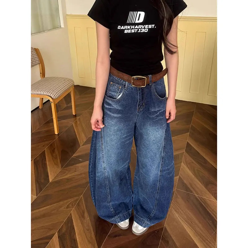 Vintage Oversize Blue Boyfriend Jeans