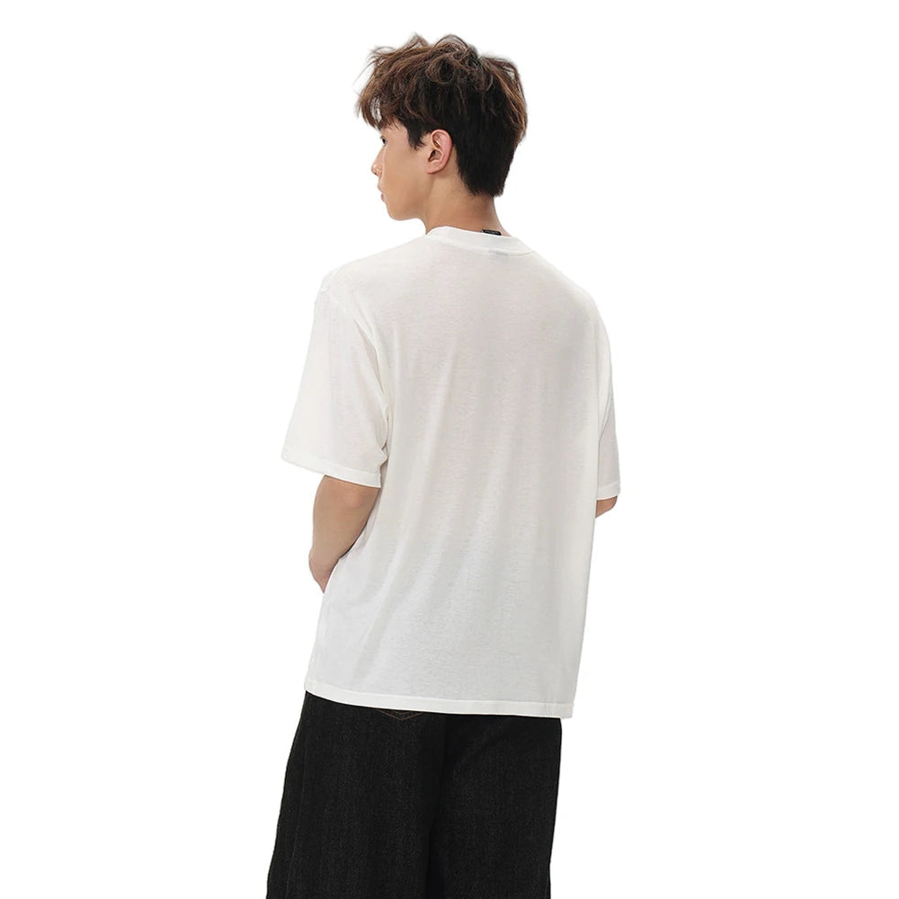 Retro Cartoon Portrait Print Loose T-Shirt