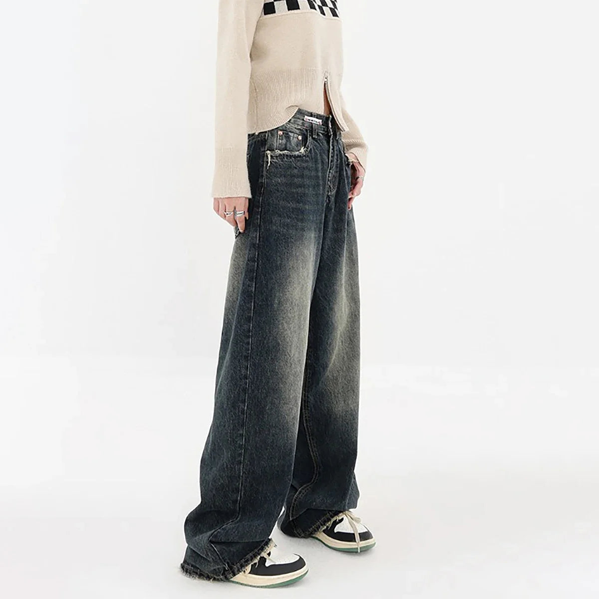 Retro Loose Wide Leg High Jeans