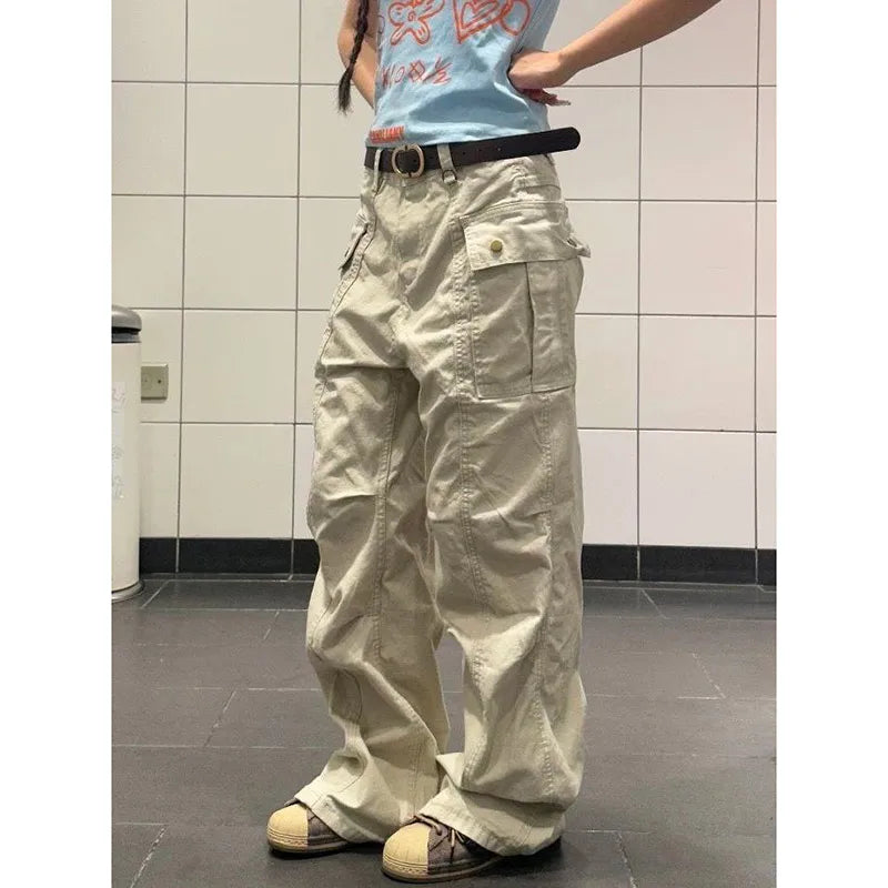 Vintage Apricot High Waist Wide Jeans