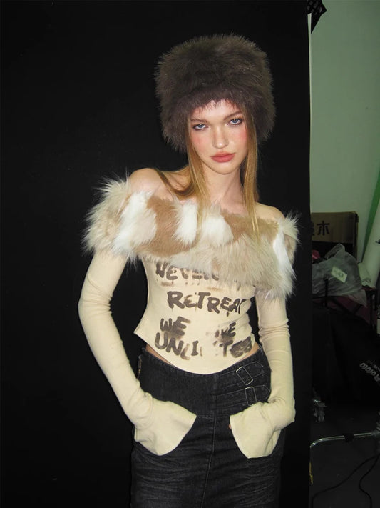 Chic Winter Fur Collar Knitwear