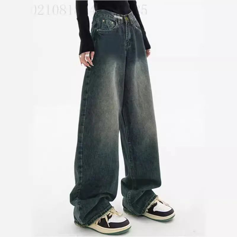 High Waist Wide Leg Denim Jeans