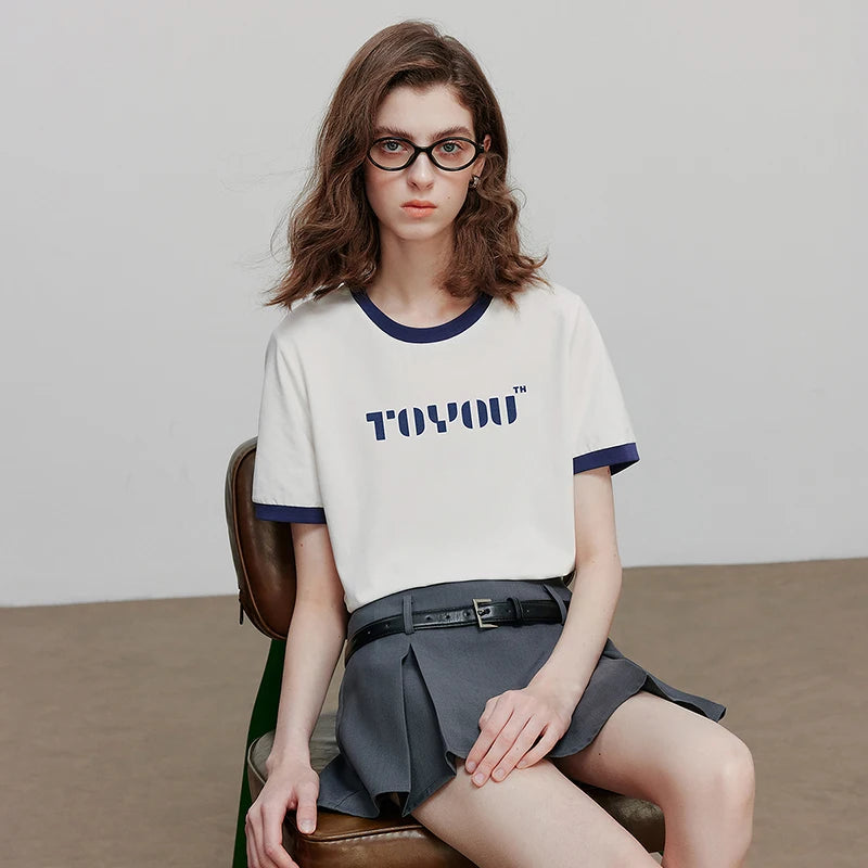 Elegant Floral Print Short Sleeve T-Shirt
