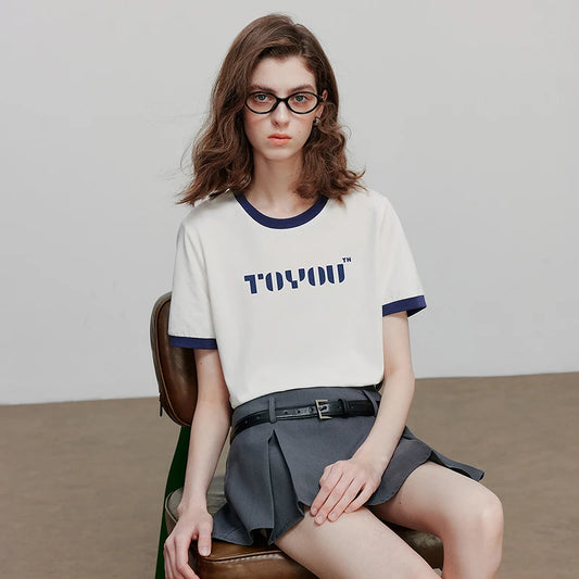 Elegant Floral Print Short Sleeve T-Shirt