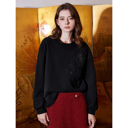 Cozy Thick Fleece Embroidered Sweaters