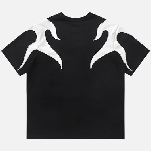Bold Graphic Splicing Hip Hop T-Shirt
