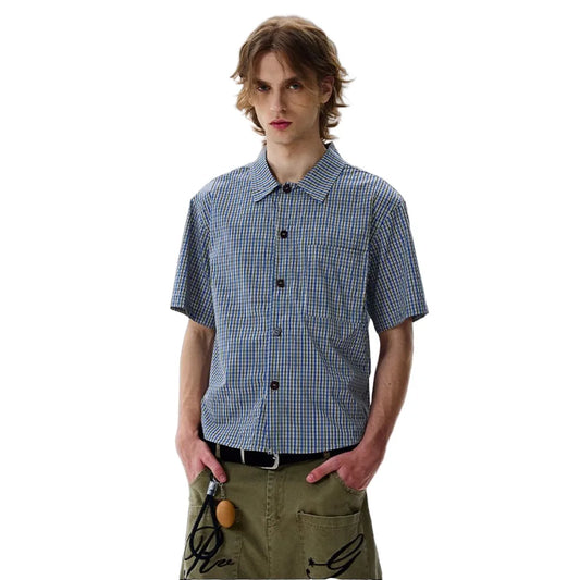 Plaid Retro Short Sleeve Shirt