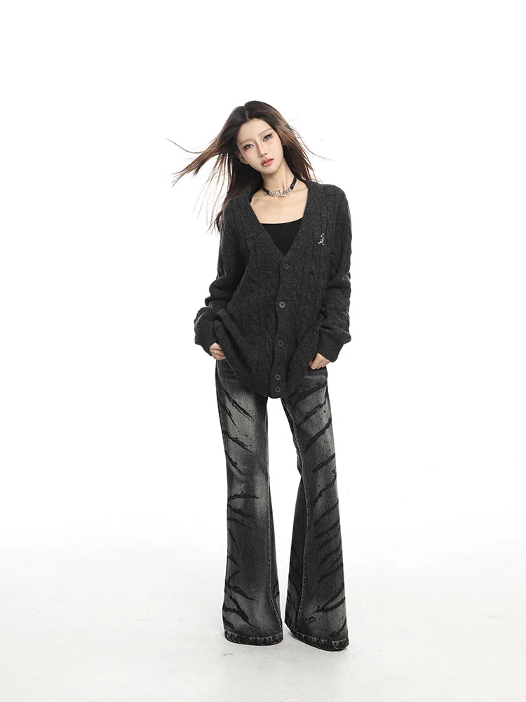 Cozy Knitted V-Neck Cardigan Sweater Coat