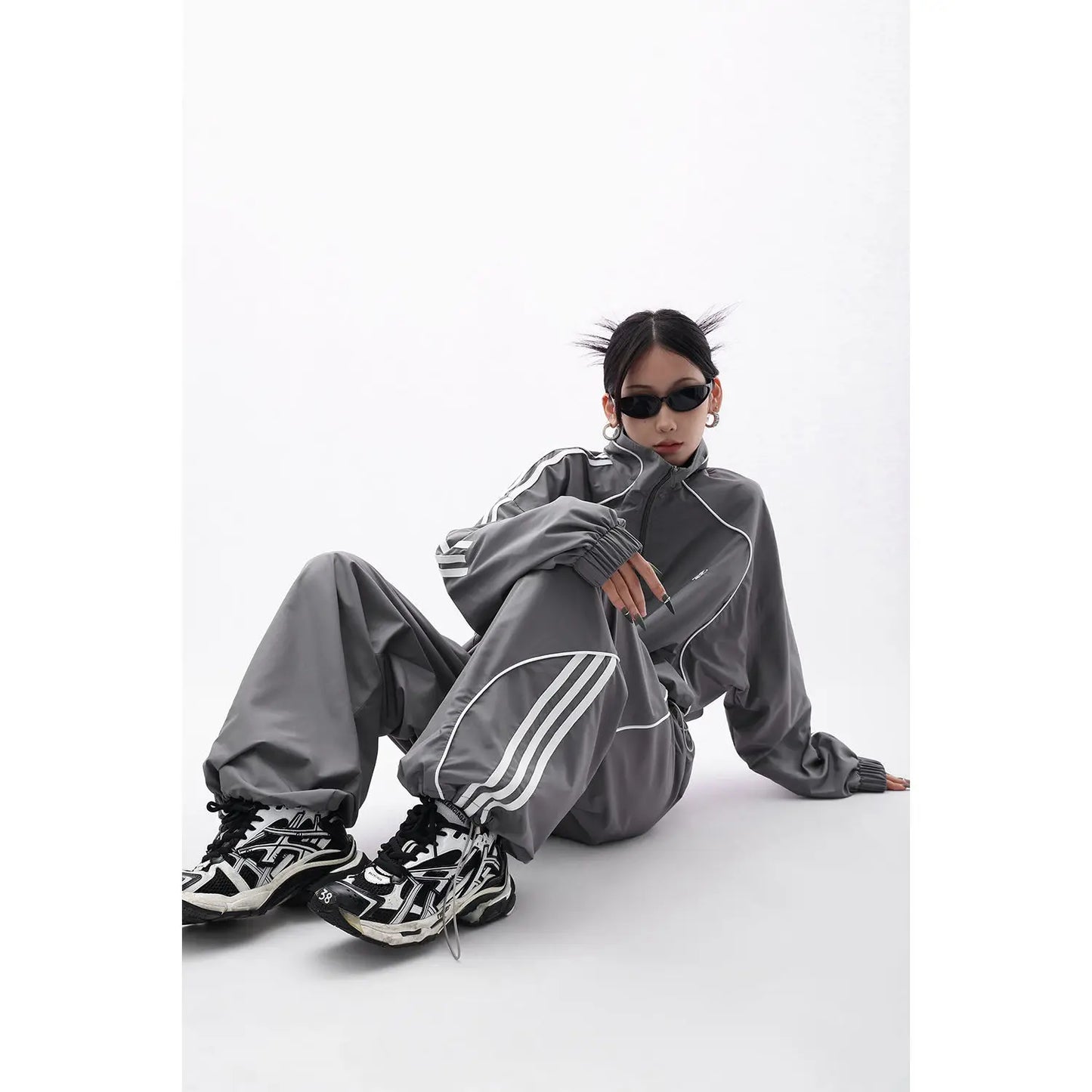 Grey Loose Sports Jacket and Pants