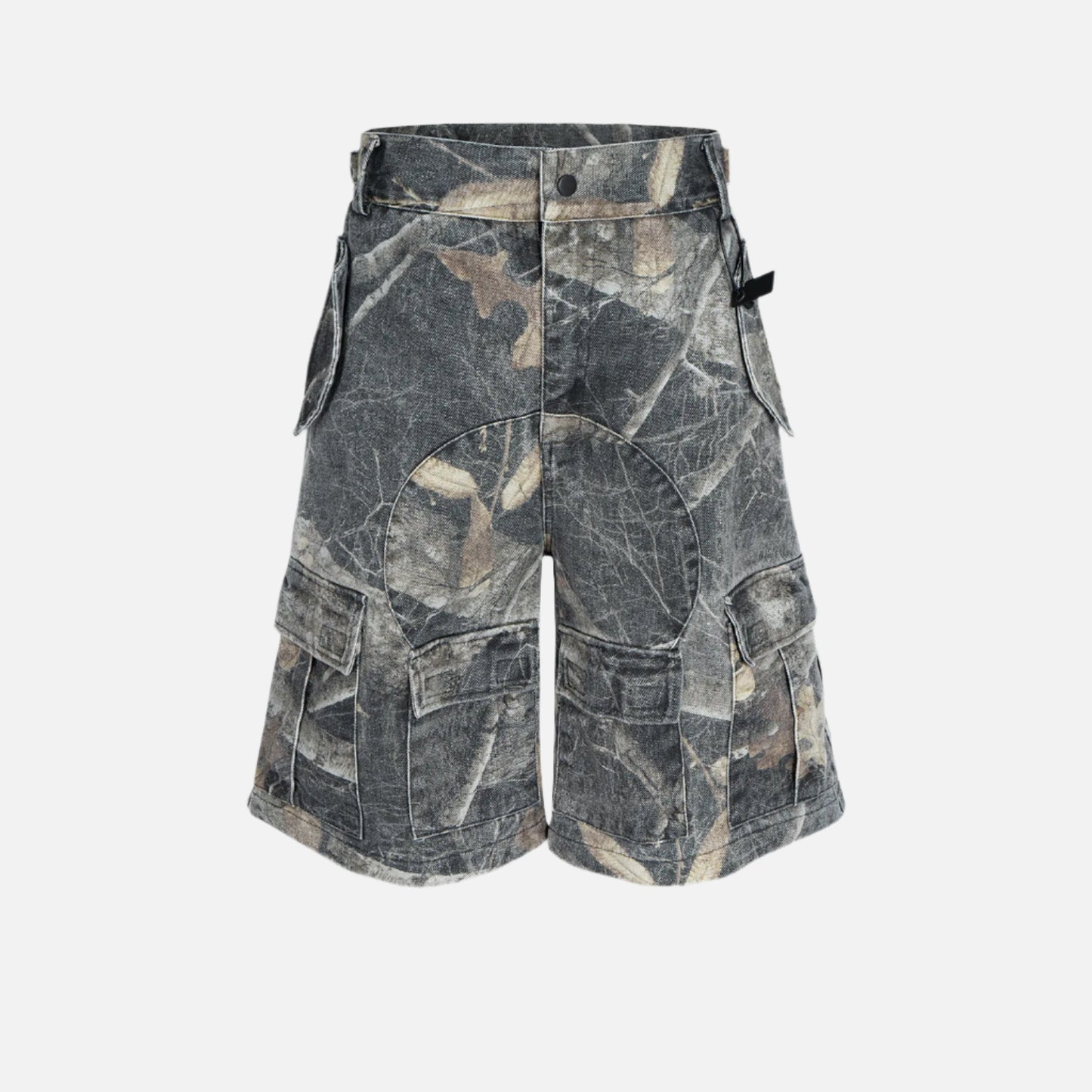 Vintage Washed Camouflage Tree Branch Shorts