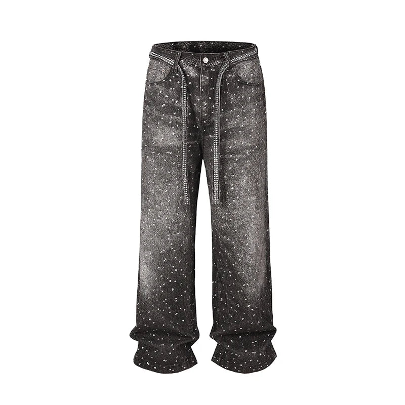 Shining Rhinestones Luxury High Waist Jeans