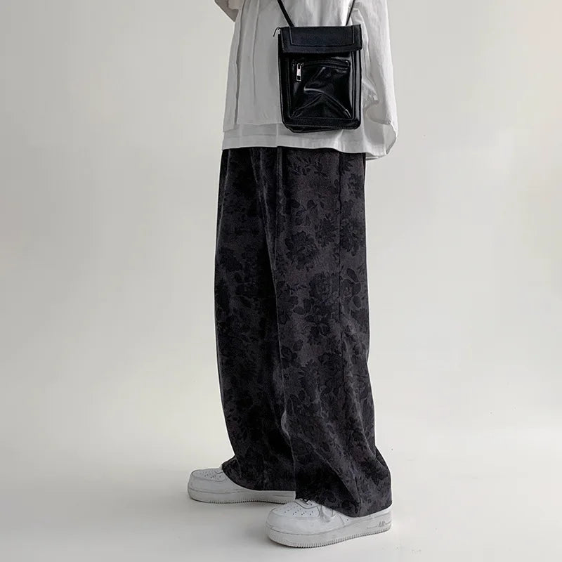 Floral Vintage Khaki Straight Pants