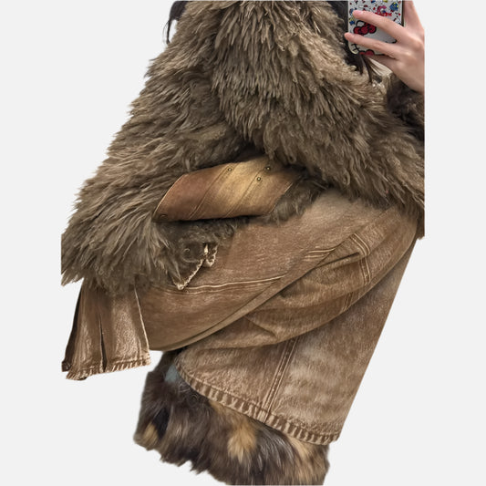 Retro Brown Cargo Baggy Jeans