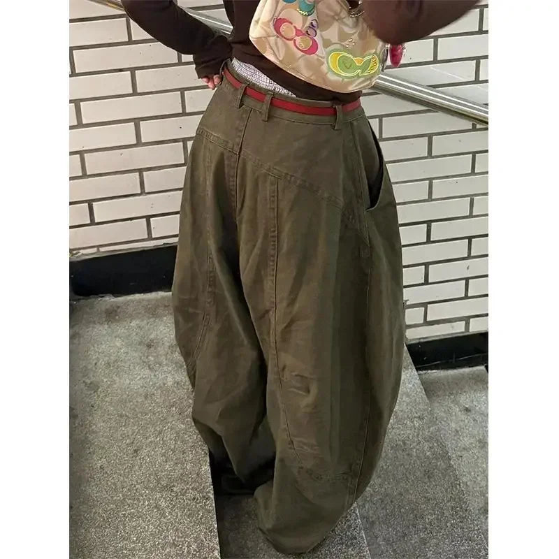 Vintage Washed Scimitar Wide Leg Jeans