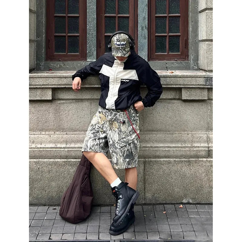 Vintage Baggy Gothic Embroidered Denim Shorts