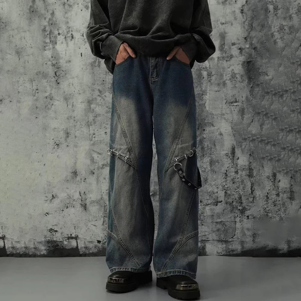 Stylish Retro Baggy Straight Leg Jeans