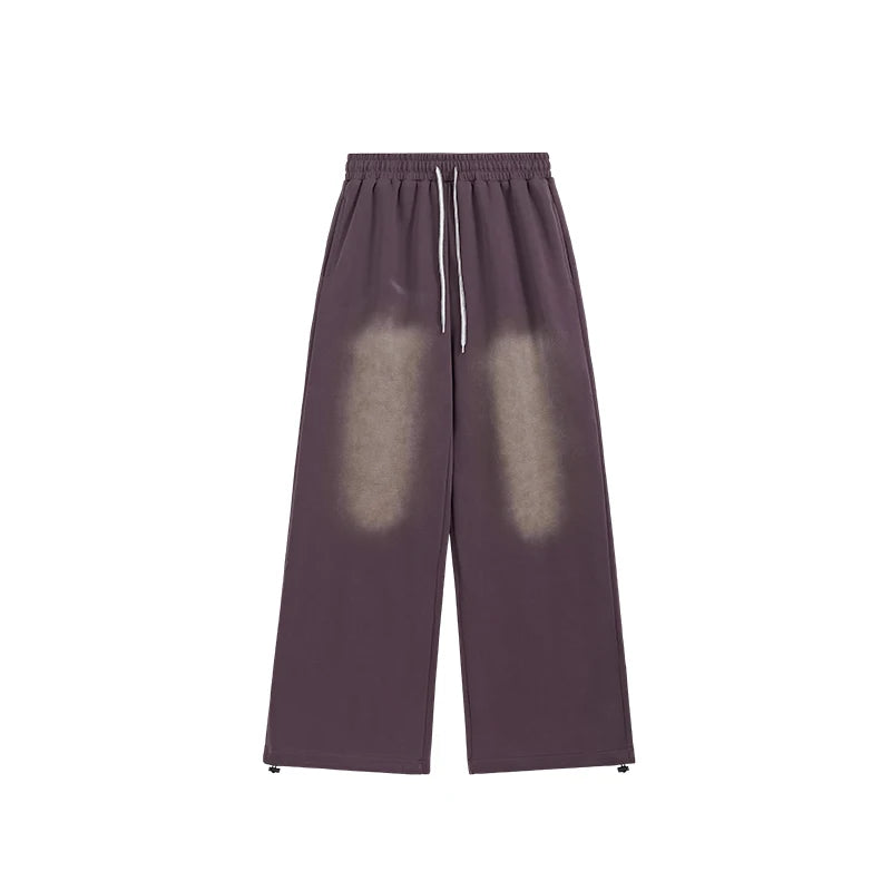 Washed Straight Wide Leg Casual Pants
