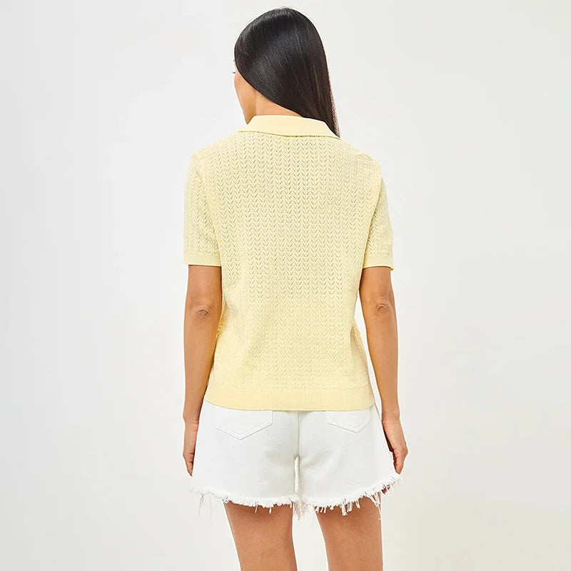 Modern Loose Knit Short Sleeve T-Shirt