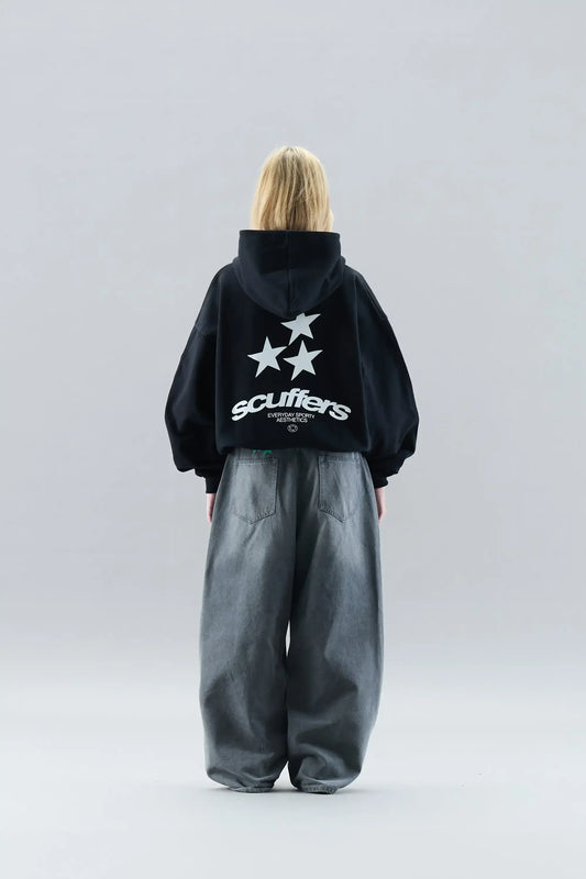 Modern Gothic Star Print Oversized Shirt
