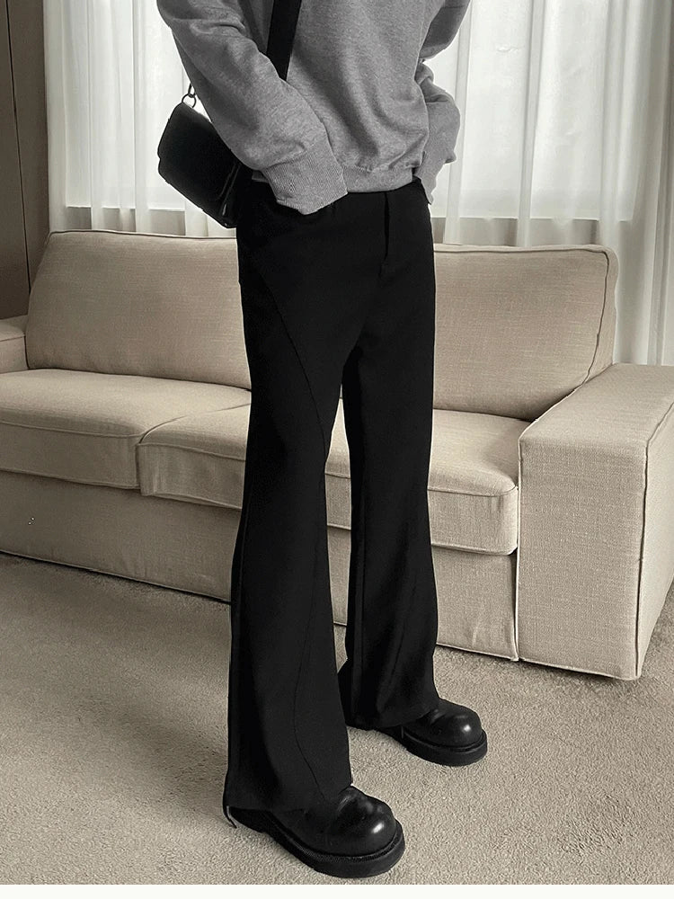Black Flare High Waist Casual Pants