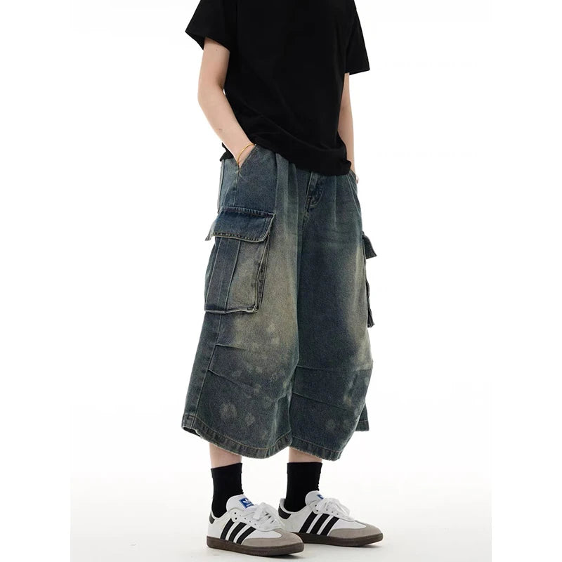 Vintage American Washed Workwear Denim Shorts