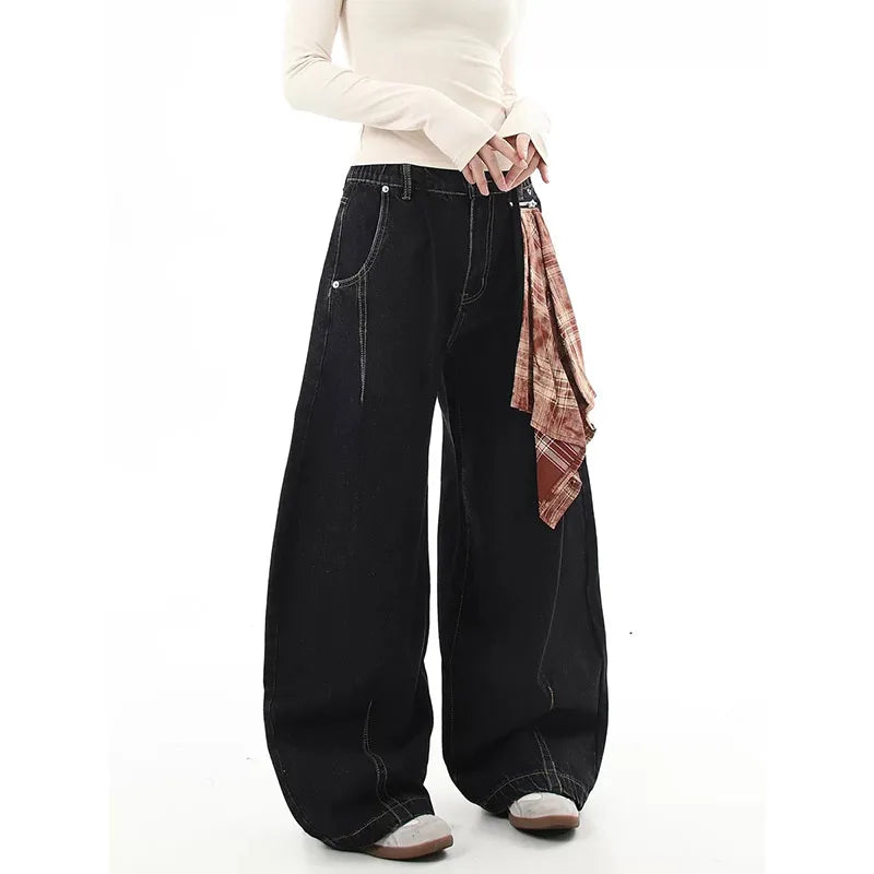 Vintage Chic High Waisted Button Jeans