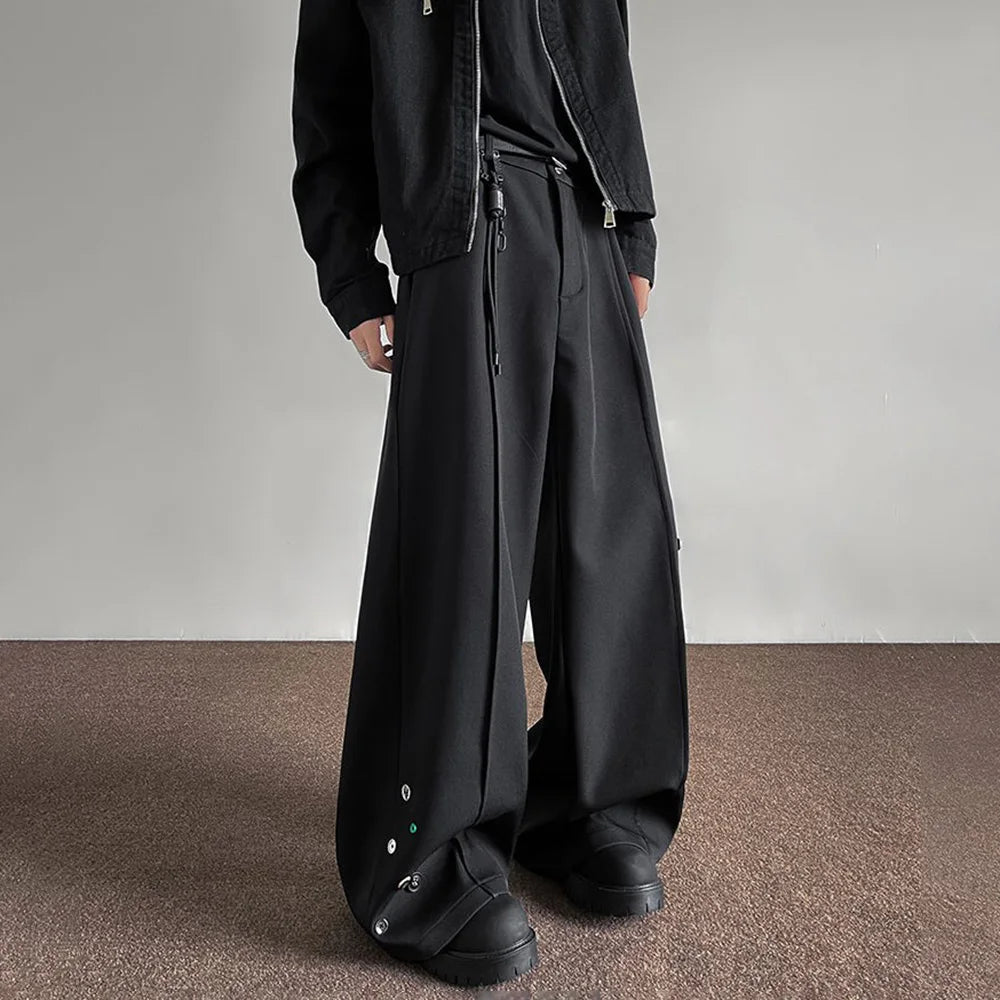 Youthful Wide Leg Button Trousers Pants