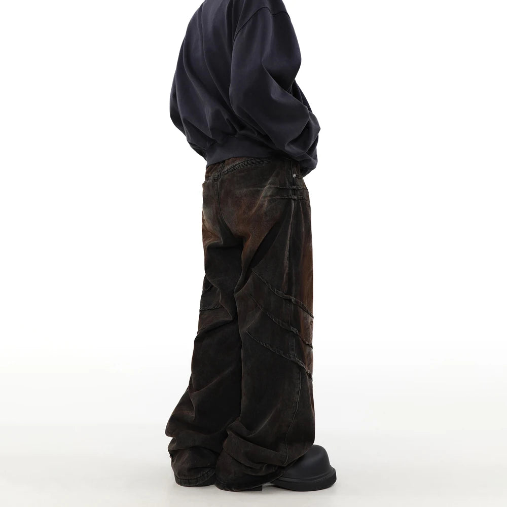 Vintage Wide Leg Brown Denim Jeans