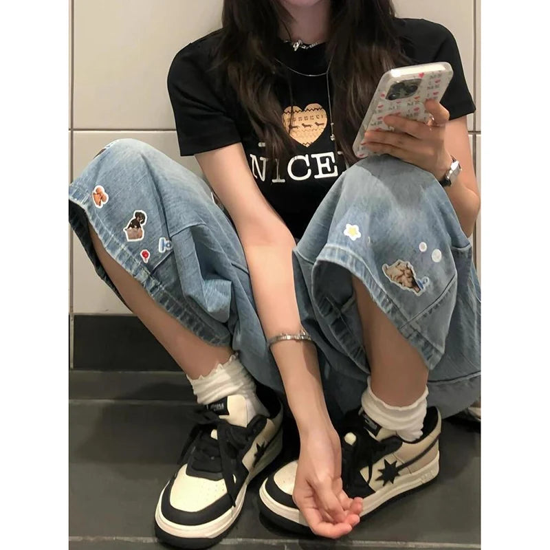 Oversized Light Blue Cargo Jorts
