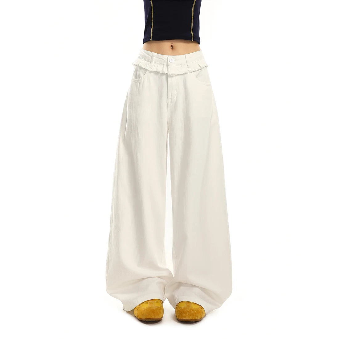 Vintage Baggy High Waist Lace Jeans