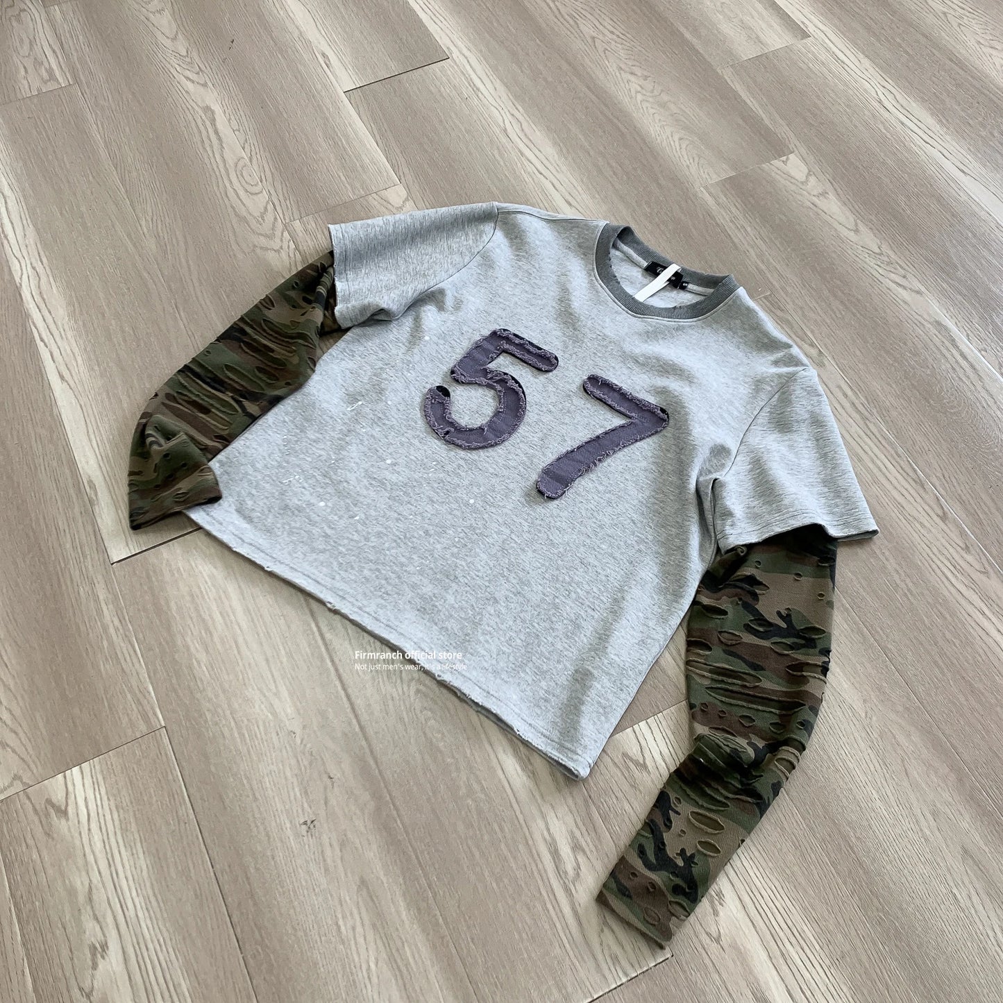 Vintage Camouflage Sleeve Long Sleeve T-Shirt