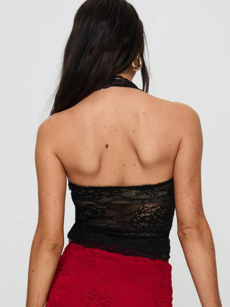 Black Lace Y2K Vintage Camisole