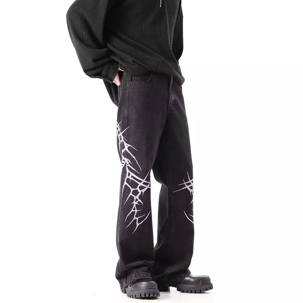 Heavy Embroidery Loose Straight Y2K Jeans