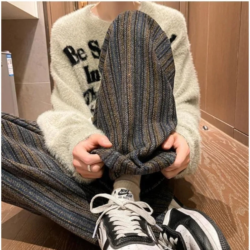 Wide Leg Stripe Casual Pantalones Pants