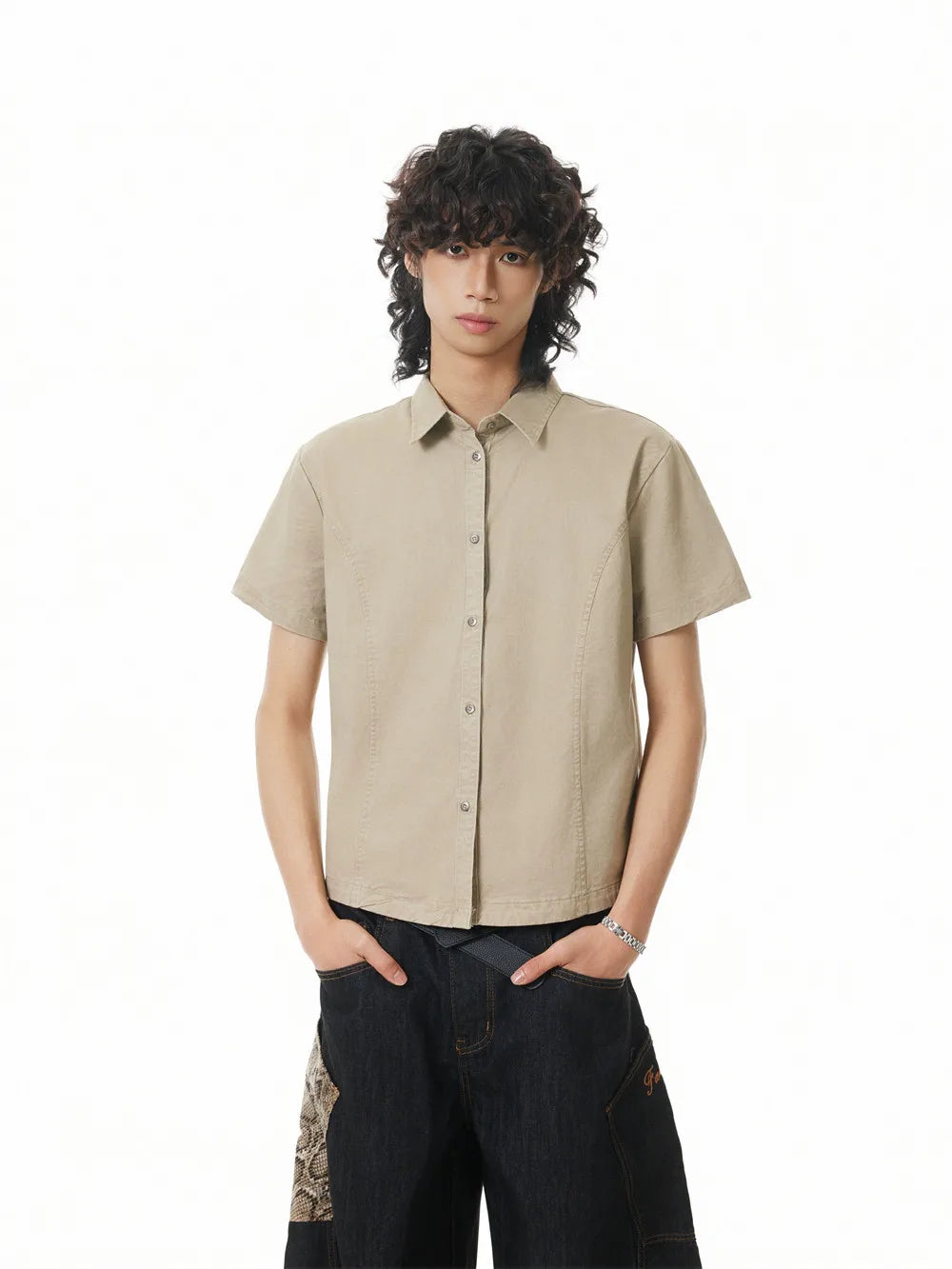 Retro Washed Distressed Cargo Shirt