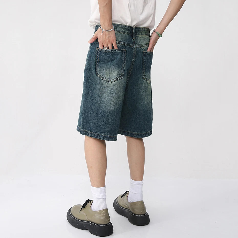 Vintage Blue Denim Summer Casual shorts