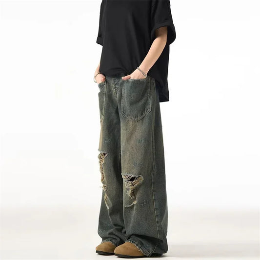 Vintage Wide Leg Denim Jeans