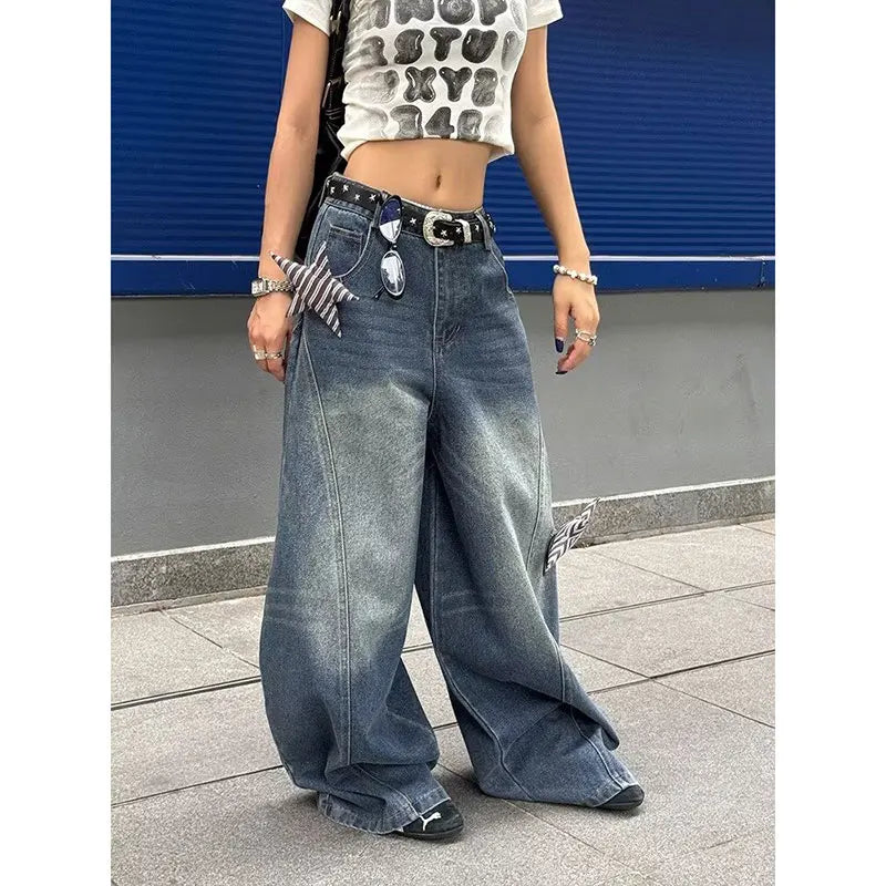 Light Blue Oversize Y2K Wide Jeans