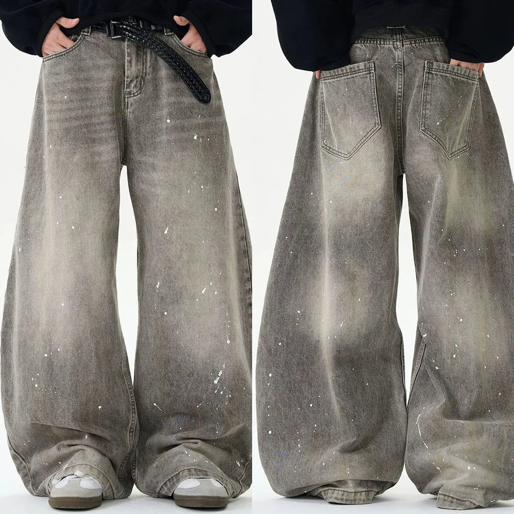 Adjustable Waist Distressed Machete Jeans
