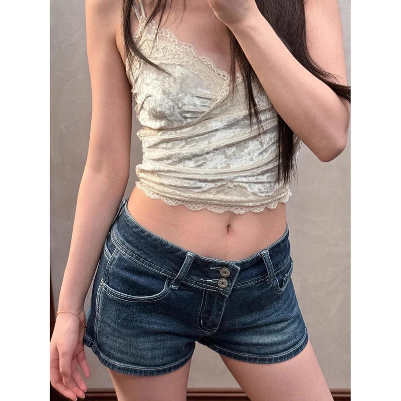 Blue Y2K Vintage Denim Mini Shorts