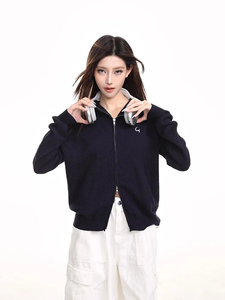 Cozy Knitted Hooded Cardigan Sweater Coat