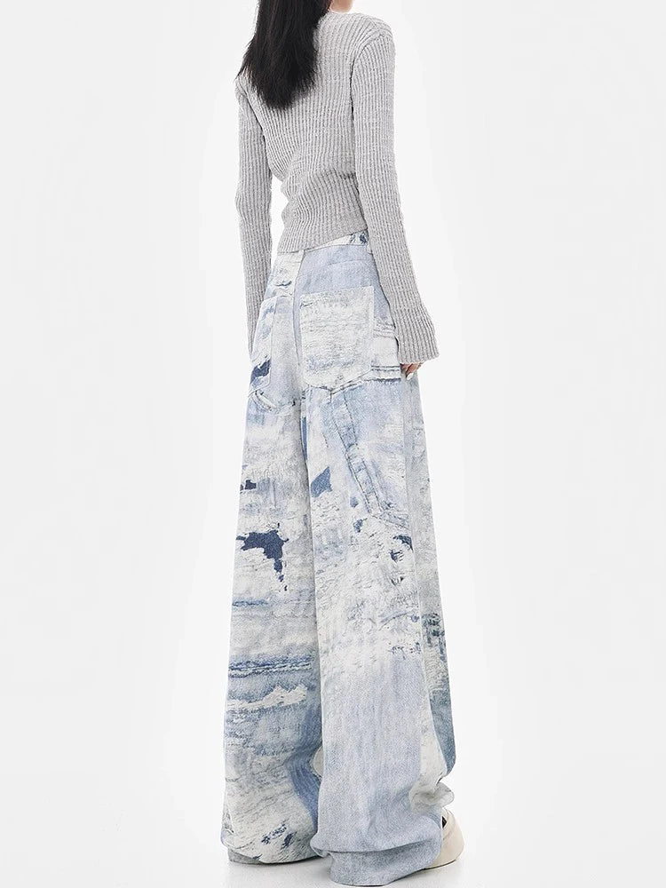 Vintage Washed Tie Dye High Jeans